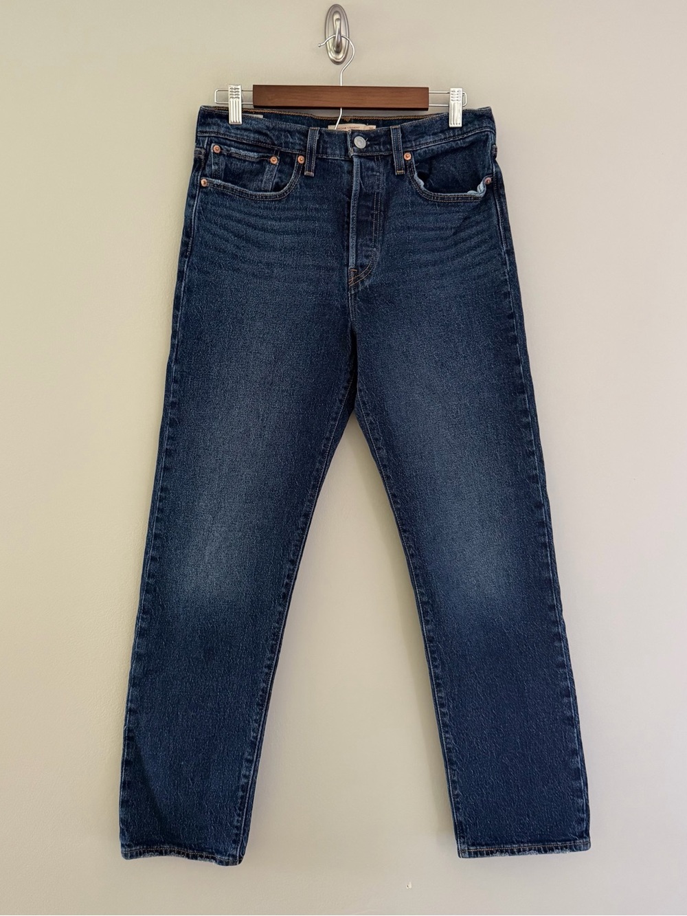 Levi’s Wedgie Straight High Rise Jeans Dark Wash | Size 30